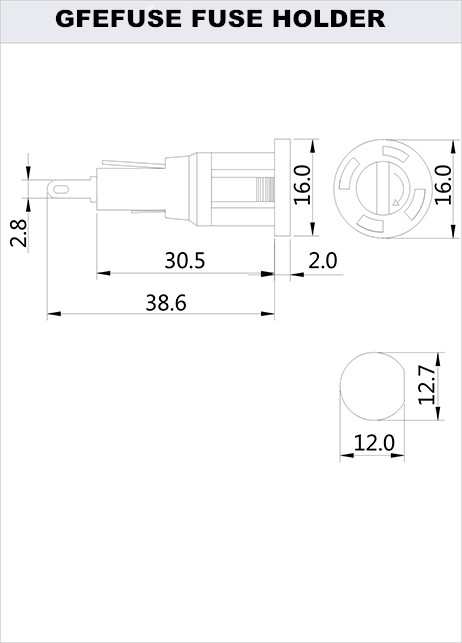 (panel) R3-54A fuse holder (self-locking buckle)(图1)